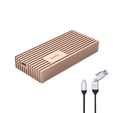 오리코 M.2 NVMe SSD 냉각핀 내장 외장 하드 케이스 골드 M234C3-U4 + 2in1 케이블 세트, M234C3-U4(케이스), 1개
