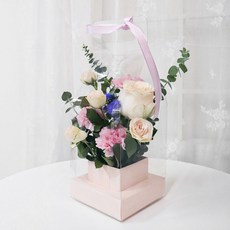 그리니움 생화 카네이션 쁘띠캐리어 박스, 핑크