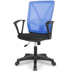 체어포커스 힐링체어 블랙바디 베이직 메쉬 책상의자 T100, 블루
