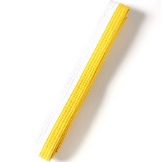 My Link跆拳道腰帶腰帶, 白+黃, 1入