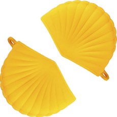 Solving Clam 廚房矽膠耐熱手套鍋柄, 黃色的, 2個