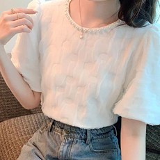 여름블라우스
 페이퍼먼츠 여름 하이엔드 라운드넥 유니크 레이스 블라우스 04919