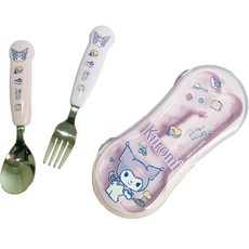 릴팡 쿠로미 원터치 편한 스푼 포크 케이스 세트, 혼합색상, 스푼 + 포크 + 케이스, 1세트