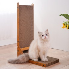 칠시 고양이 미니멀 L형 업그레이드 캣 수직형 스크래쳐, 원목, 1개