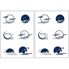 패션 타투 스티커, 01 해와달, 2개