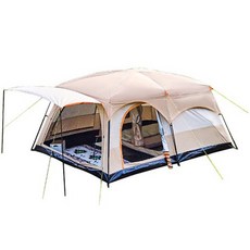 투룸 거실 야외 캠핑 원터치 텐트 430 x 305 x 200 cm + 토트 지퍼백 세트, 아이보리(텐트), 랜덤발송(토트 지퍼백), 10인용
