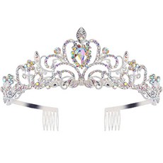 OLIVEPARTY 新娘婚前派對道具生日派對皇冠公主皇冠自助婚禮新娘用品, 一顆水晶, 1個