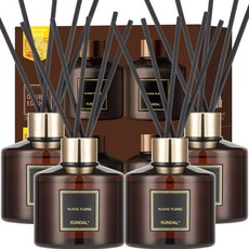 쿤달 퍼퓸 디퓨저 200ml x 4p + 섬유스틱 20p 세트, 일랑일랑향, 1세트