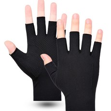 Tingall 戶外野營登山多用途防滑手套雙手套組, Half Black, 1組