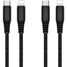 큐브온 C to 8 PD 고속 고속충전 케이블 고급포장, 150cm, 블랙, 2개