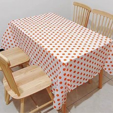 캐치 컬러풀 도트 파티 테이블보, 화이트 오렌지, 137 x 183 cm