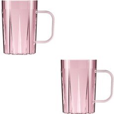 더자카 심플 아크릴 투명 욕실 양치컵 FREE, 핑크, 2개