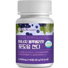 葡萄糖錠 藍莓口味, 90顆, 1罐