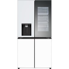 LG전자 디오스 오브제 얼음정수기 글라스 4도어 노크온 냉장고 방문설치