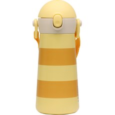 LILFANT The Bottle 一觸式肩帶雙不鏽鋼水瓶, 黃雨, 1個, 460ml