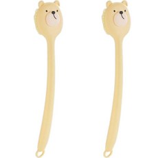 지비비 곰돌이 바디 브러쉬 등드름 샤워솔, 옐로우, 2개, 1개입
