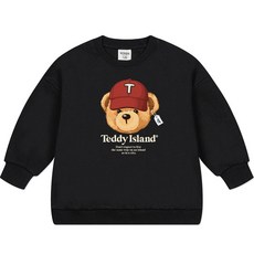뉴욕꼬맹이 아동용 테디아일랜드 오버핏 맨투맨 티셔츠 T098
