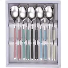 삼미수저 아라 316스텐 세라믹 한수저 5벌 세트, 혼합색상, 숟가락 5p + 젓가락 5p 혼합색상, 숟가락 5p + 젓가락 5p