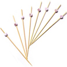이홈베이킹 대나무 이모티콘픽 12cm 100p 세트, 100개, 1세트