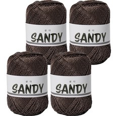yarna 샌디 뜨개실 50g, 8 다크브라운, 4개 8 다크브라운, 4개