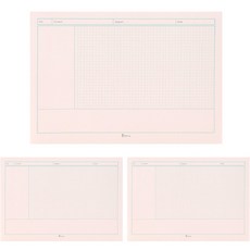 비팬시 데일리 노트패드 B5 가로형 코넬식, 파스텔핑크, 3개