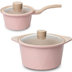 드림셰프 오슬로 피그 인덕션 냄비 2종 세트, 혼합색상, 18cm 편수냄비 + 28cm 곰솥냄비, 1세트