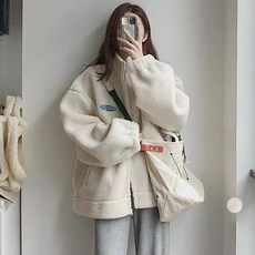 엘쏘 여성용 양털 플러시 스웨터 집업 자켓