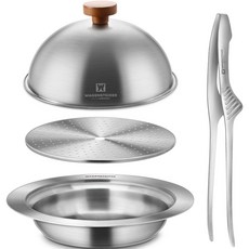 바겐슈타이거 IH 올스텐 스팀워머 + 레스팅커버 20cm + 전용집게 세트, 실버, 1세트