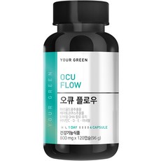 유어그린 오큐 플로우 루테인 아스타잔틴 rTG 오메가3 헤마토코쿠스 빌베리 눈 영양제 96g, 1개, 120정