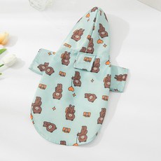 강아지 레인코트 캐릭터 판초 우비, 민트, 1개