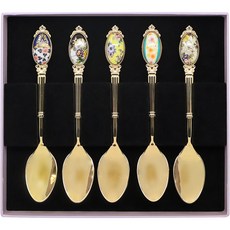 로얄알버트 100주년 디저트 전기 스푼 대 5종 세트 16cm, 혼합색상, 1세트