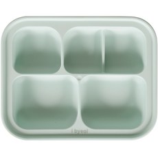 iBYEOL Friends 矽膠防滑分格餐盤, 無蓋子矽膠餐盤(Mint)