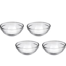 듀라렉스 리스 스태커블 디저트 볼 210ml 10.5cm, 클리어, 4개