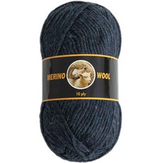 yarna 메리노 울 뜨개실 10ply, 304 인디고블루믹스, 1개
