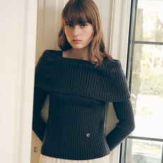  로라로라 여성용 RIBBED OFF-SHOULDER KNIT 