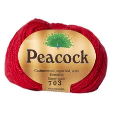 yarna 피코크 뜨개실 50g, 703 레드, 1개