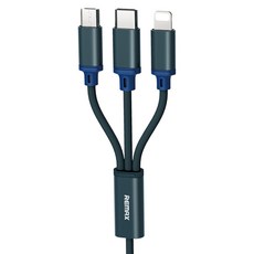 헨센 패브릭직조 3in1 멀티 충전 케이블, 1m, 블루, 1개