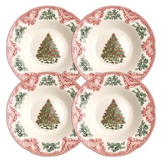 존슨브라더스 크리스마스 트리 시리즈 레드 파스타볼 21.5cm, 혼합색상, 4개