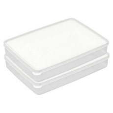 실리쿡 말랑납작이 냉장고 정리용기 반투명 납작 특대, 2개, 1세트 1개입, 2개