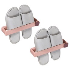 헤라우스점핑 욕실 슬리퍼 실내화 거치대, 핑크, 2개