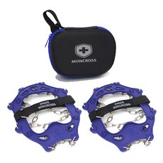 Moncross 1500 15p 不鏽鋼鏈條冰爪 + 硬盒套裝, 藍色