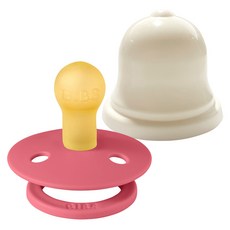 BIBS 컬러 고무 쪽쪽이 1단계 + 실리벨 케이스 세트, 1단계(0~6개월), 코랄, 1세트