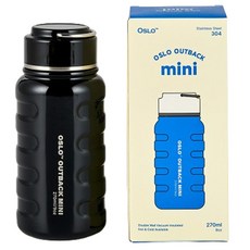 오슬로 초경량 아웃백 미니 스텐 텀블러, 블랙, 270ml, 1개 270ml, 블랙, 1개