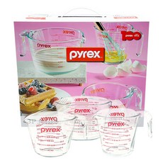 파이렉스 정품 계량컵 홈세트 3P 오리지널 1세트 1000ml+500ml+250ml