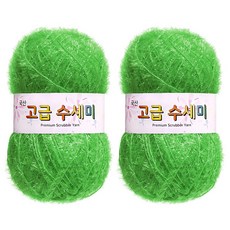 yarna 고급 수세미 뜨개실, 102 연두, 2개 102 연두, 2개