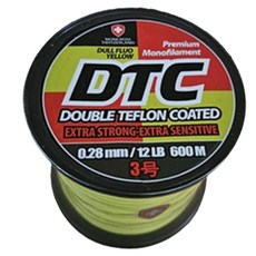 Moncross DTC Monoline Lure 一拖二海淡水鰻魚大容量散裝尼龍魚線 3 號, 黃色