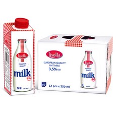 믈레코비타 리솔라 멸균 우유, 250ml, 12개