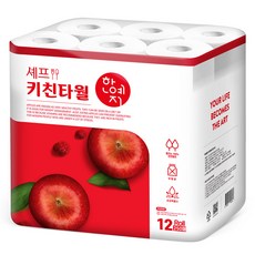  한예지 셰프 천연펄프 키친타올 250p 12롤 1팩  상품 이미지