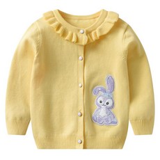 Ruby Kids 女童春秋季紫色兔子荷葉邊開衫 D106