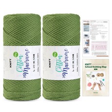 니뜨 뉴 코튼 마크라메 뜨개실 2p + 제니 크로스백 뜨개도안 + 니팅맵 mini, 24포레스트, 1개 24 포레스트, 1개
